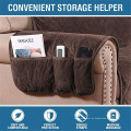 Protetor de poltrona de veludo acolchoado com capa de cadeira de sofá espesso para sala de estar
